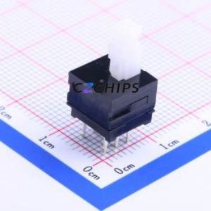 SPPH110300 Push Button Switch Through hole Component (THT) Switch Self-Locking Square Plunger Through Hole 100mA - Product Image 1