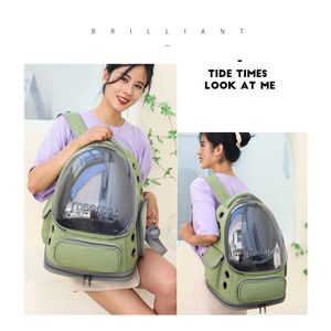 กระเป๋าเป้สะพายหลังสำหรับแมวแบบพกพา ทนทาน ดีไซน์โปร่งใส ได้รับการรับรองจากสายการบิน สำหรับเดินทาง - Product Image 3