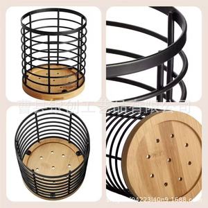 Estante de Almacenamiento de Cocina de Madera, Escurridor Redondo para Cubiertos, Secado Rápido, Uso Doméstico Multiusos - Product Image 5