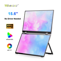 Nouveauté Écran portable double 15,6 pouces 1080P IPS Écran tactile 350 nits de luminosité Type-C Écran pour ordinateur portable externe