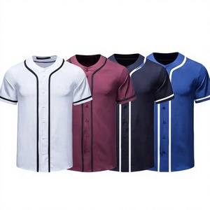 Maillot de baseball pour homme, manches courtes, couleur unie, boutons sur le devant, respirant, évacuant l'humidité, séchage rapide, polyester, adultes, toutes saisons - Product Image 1