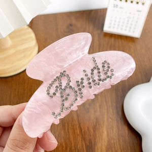 Clip per capelli con strass con logo personalizzato con scritta <span class=keywords><strong>sposa</strong></span> acetato di cristallo - Product Image 6