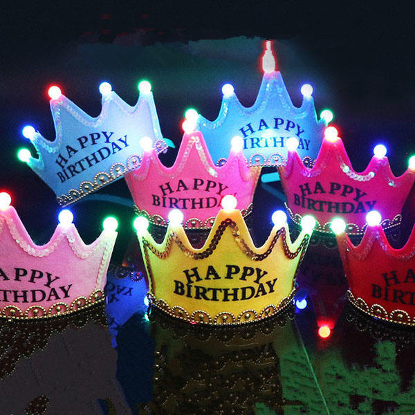 Gorros <span class=keywords><strong>de</strong></span> fiesta <span class=keywords><strong>de</strong></span> feliz cumpleaños para niños y niñas, suministros decorativos luminosos LED, gorro <span class=keywords><strong>de</strong></span> rey, corona <span class=keywords><strong>de</strong></span> princesa, <span class=keywords><strong>regalos</strong></span> para <span class=keywords><strong>Baby</strong></span> <span class=keywords><strong>Shower</strong></span>