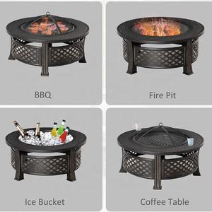 32 بوصة الصلب كبيرة في الهواء الطلق Smokess حفرة معدنية للحريق مع شواء شواء - Product Image 3