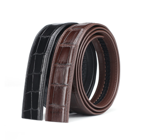 Uckleless-<span class=keywords><strong>Cinturón</strong></span> de piel de cocodrilo, 3,4 cm de ancho, piel de cocodrilo auténtica - Product Image 1