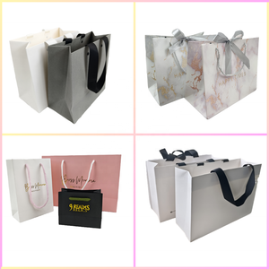 定制豪华迷你回收购物袋珠宝包装纸袋，以您的公司名称为特色 - Product Image 3