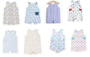 ชุดรอมเปอร์เด็กผู้หญิงน่ารักลายปักคริสต์มาสลายขิงสีแดง - Product Image 3