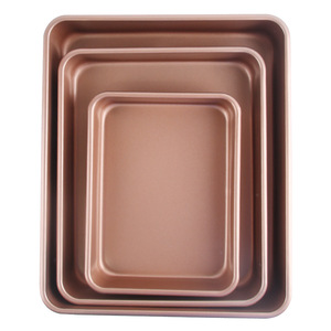 Juego de moldes rectangulares para hornear de 22 cm, 28 cm y 32 cm, antiadherentes, de acero al carbono, para pasteles, pan, asados, carne, uso doméstico y comercial. - Product Image 2