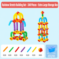 Ensemble de construction de tubes extensibles arc-en-ciel, blocs de construction flexibles à faire soi-même pour des jeux créatifs et pratiques