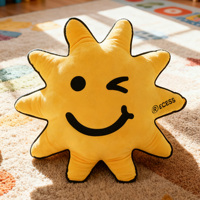 Bantal Boneka Bintang OEM Custom Lucu dengan Ekspresi Mengedipkan Mata, Super Lembut, Dapat Dicuci, Isi Kapas PP, Grosir Pabrik untuk Hadiah