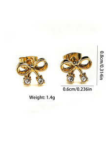Boucles d'oreilles élégantes pour femmes en acier inoxydable avec zirconias, hypoallergéniques et parfaites comme <span class=keywords><strong>cadeau</strong></span> de fête pour les femmes - Product Image 5