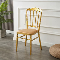 Chaise Napoléon PP en résine de mariage promotionnelle Gold Stacking Portable Sillas Para Eventos