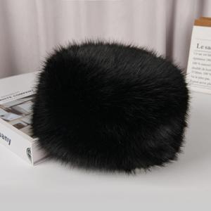 Wholesale Fashion Stylish Design 3D Embroidery Faux Fur Fluffy Sunshade <b>Bucket</b> Hats Unisex - Product Image 3