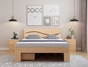 2026 Solid Wood <b>Pine</b> <b>Bed</b> <b>Frame</b> Modern Eco-friendly Strong Support Bedroom Furniture Collection Single/Twin/King/Queen YSTHB12 So - Product Image 2