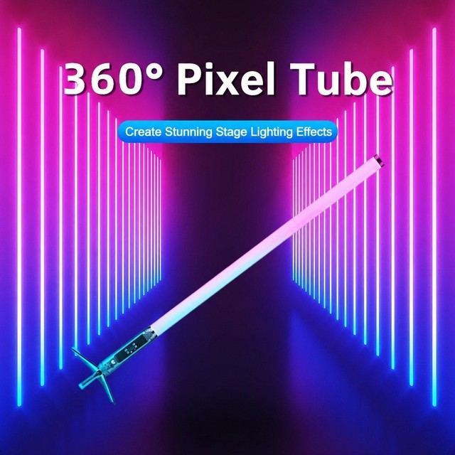 Battery Powered Wireless 360° Pixel LED Tube DMX512 Addressable RGB Stage Light for Wedding Party Hotel Bar Club Decoration