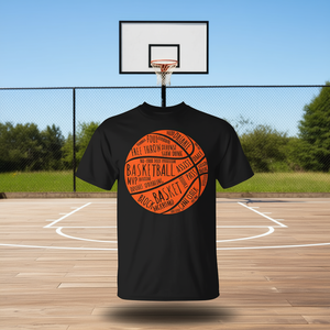 Camiseta con diseño de baloncesto para niños, mujeres y hombres, diseño deportivo negro - Product Image 3