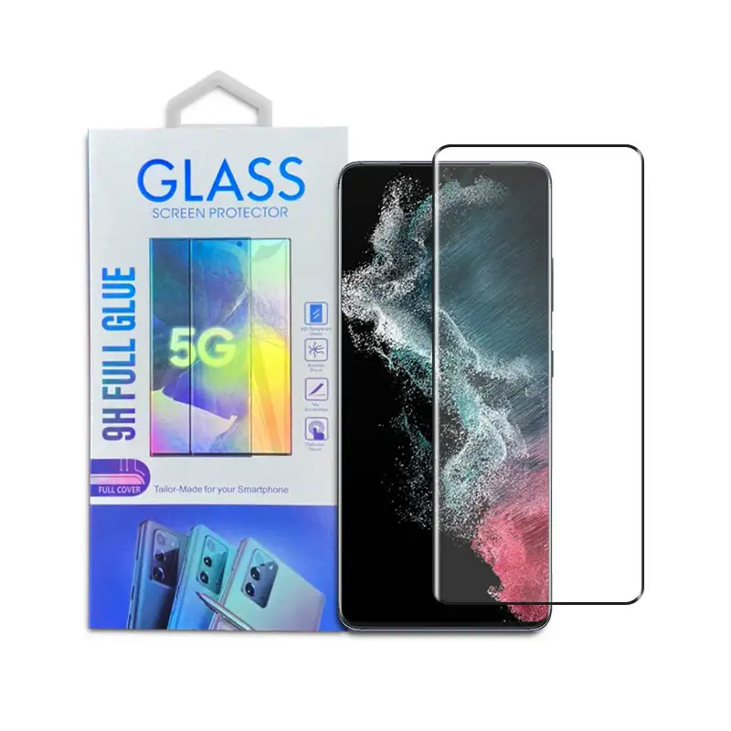 unlocked fingerprint 3D hot bending side glue tempered glass screen protector for Samsung Galaxy S23 Ultra