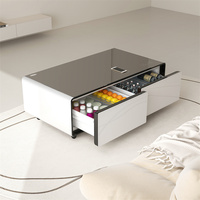 Table Basse Intelligente Multifonction Réfrigérateur Table Basse Moderne avec Haut-Parleur Intégré Chargeur USB Sans Fil