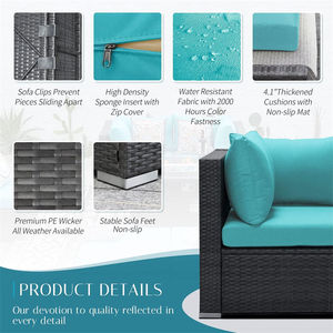 Conjunto de Muebles de Jardín Modernos de Ratán PE, con Sofá y Mesa con Brasero, para Exteriores de Lujo - Product Image 3
