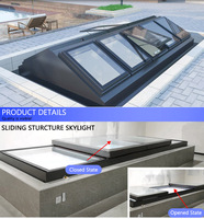 บ้าน Skyview หน้าต่างหลังคาแบนอัตโนมัติสมาร์ทอลูมิเนียมกรอบสกายไลท์หน้าต่าง
