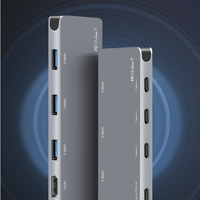 Hub USB-C 8-en-1 4K 60Hz en aluminium, prête à être expédiée, avec charge rapide PD 100W, multiport pour PS4, PC de jeu, moniteur et station d'accueil pour carte graphique