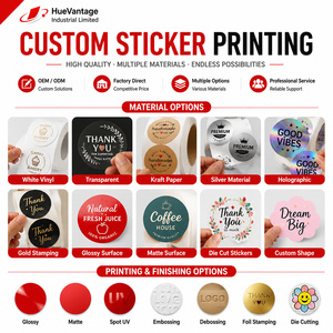 Etiquetas de Productos con Impresión de Logotipo Personalizado, Pegatinas de Vinilo Transparente, Alta Adhesión, Resistentes al Agua, Troqueladas, para Empaquetado - Product Image 3