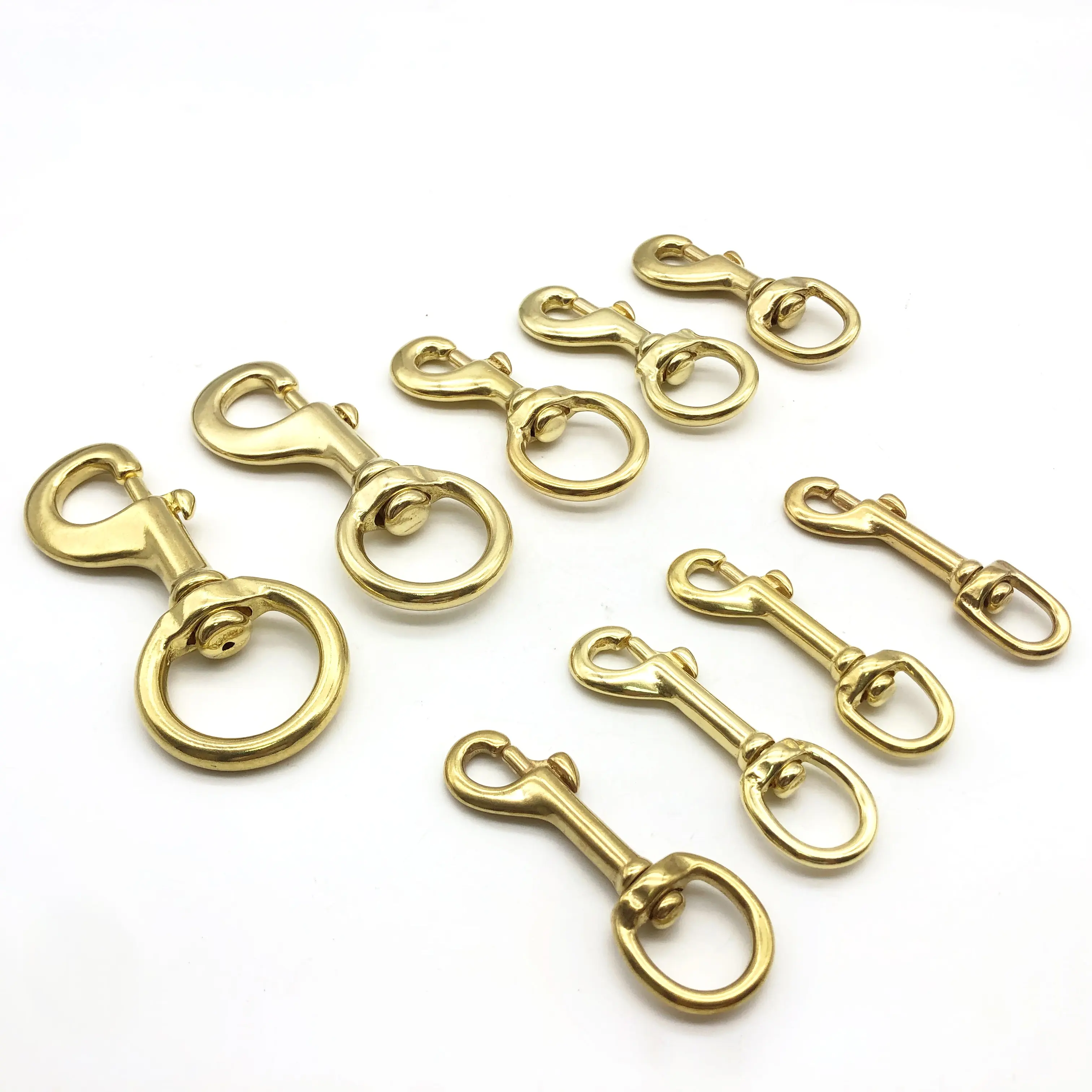 Brass Push Gate U Shape Solid Antique Brass Swivel Trigger Bronze Brass Snap Hook For Dog Leash