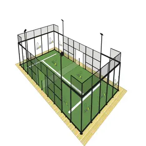 Quadra de tênis Padel esportiva removível multiuso 14 módulos personalizado de alta qualidade por atacado