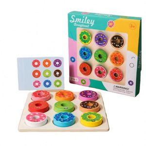 Boys Girls New Wood Donuts Mold Board Game Matching Preschool Learning Educational Games for Kids - Product Image 6
