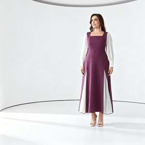 Robe Abaya en polyester de haute qualité, couleur unie, pour femmes musulmanes - Vente en gros élégante et personnalisée, luxe - Product Image 1