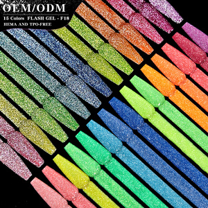 Vendeeni automne hiver populaire réfléchissant Disco Gel vernis Collection 15 couleurs ensemble gratuit TPO HEMA OEM/ODM Gel vernis à ongles fournitures - Product Image 1