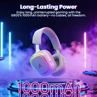 Casque de jeu Attack Shark G800 à faible latence de 20 ms, tri-mode 2.4G/BT/filaire, batterie 1000 mAh, cadre en aluminium pour PC, PS4, Switch