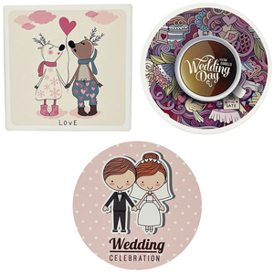Custom <b>Ceramic</b> Absorbent <b>Coaster</b> Wedding Souvenir Coffee Drink Decoration Gift - Product Image 6