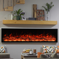 Cheminée électrique moderne de luxe à multiples flammes, insert de foyer avec flammes LED 13 couleurs, contrôlable par application pour la maison