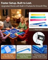Geling – Offre Spéciale : Tuiles de Mahjong Américain Améliorées, Fabrication Artisanale, Ensembles de Mahjong Beige avec Accessoires de Jeu Complets