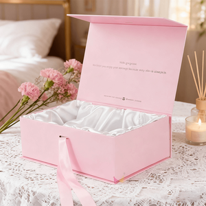 Caja Rígida de Lujo con Cierre Magnético y Papel Artístico Repujado al por Mayor, con Cinta y Esponja para Pelucas, Pestañas y Tarjetas - Product Image 2