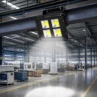 Projecteurs LED Intégrés à Puce COB Ultra-Mince 200W, Étanches IP65, à Température de Couleur Variable (3 CCT) pour Jardin, Cour et Maison