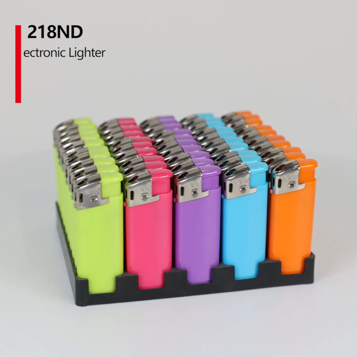 Custom Refillable Electronic Candle Lighter Feuerzeug Plastic Accendino  Bulk Disposal Cigarette Lighters Encendedor