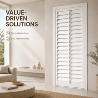 Volets de plantation modernes de luxe, volets de fenêtre en faux bois sur mesure, vente en gros B2B, service OEM ODM, garantie d'usine