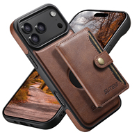 Étui de téléphone SUTENI pour iPhone 18 Pro Max avec recharge sans fil, bouton magnétique, porte-cartes, support, portefeuille 2-en-1, compatible avec les modèles 17, 16 Plus, 15, 14, 13, 12