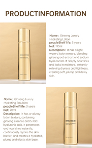 Set Trío Antienvejecimiento y Blanqueador Más Vendido de 2026, Crema de Ácido Hialurónico Dorado, Suero de Ginseng, Hidratante Facial, Reparación Nocturna, Kit OEM - Product Image 5