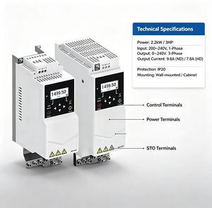 อินเวอร์เตอร์ VFD 2.2 กิโลวัตต์ 220 โวลต์ เฟสเดียว เป็น 240 โวลต์ 3 เฟส สำหรับปั๊มคอมเพรสเซอร์ - Product Image 4
