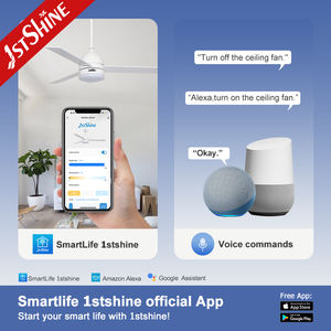 Ventilador de techo 1stshine Mayoristas Aspas de madera MDF Ventilador de techo con control remoto de 52 pulgadas con luz LED - Product Image 6