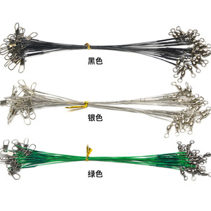 Línea de Pesca Lure Leader de Acero al Carbono Resistente a Mordeduras con Eslabón Giratorio para Accesorios de Pesca en Barco Oceánico - Product Image 3