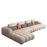 Ensemble de canapé en forme de L moderne avec housse amovible en tissu, design anti-griffures pour chat, pour salon et petits appartements
