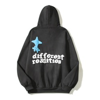 Streetwear personnalisé avec strass 100% coton Sweatshirts à capuche avec impression bouffante 3d lourde en coton pour hommes