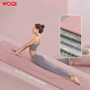 Esterilla de yoga Woqi de 6 mm de grosor, plegable, de EVA, para fitness y moldeamiento corporal, color gris rosado pálido, rectangular. - Product Image 1