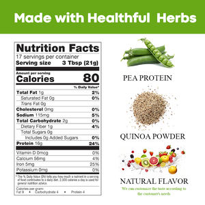 Organik bitki bazlı Protein tozu 16g Protein 24% DV Vegan düşük Net karbonhidrat glutensiz süt içermeyen şeker eklenmedi - Product Image 4