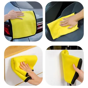 Toalha de secagem rápida para carro, toalha de microfibra absorvente para carros, toalha de lavagem rápida com logotipo personalizado, toalha de lã coral para carros, 800g