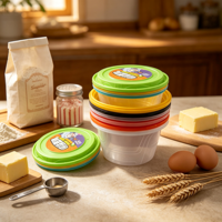 Contenants alimentaires jetables en plastique, couvercles hermétiques multicolores, seaux empilables pour la conservation des aliments en cuisine et en camping